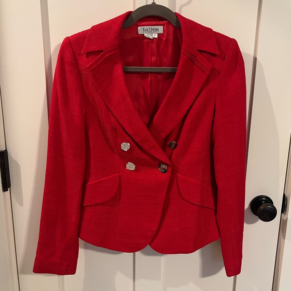 Kay Unger Red Blazer size 2